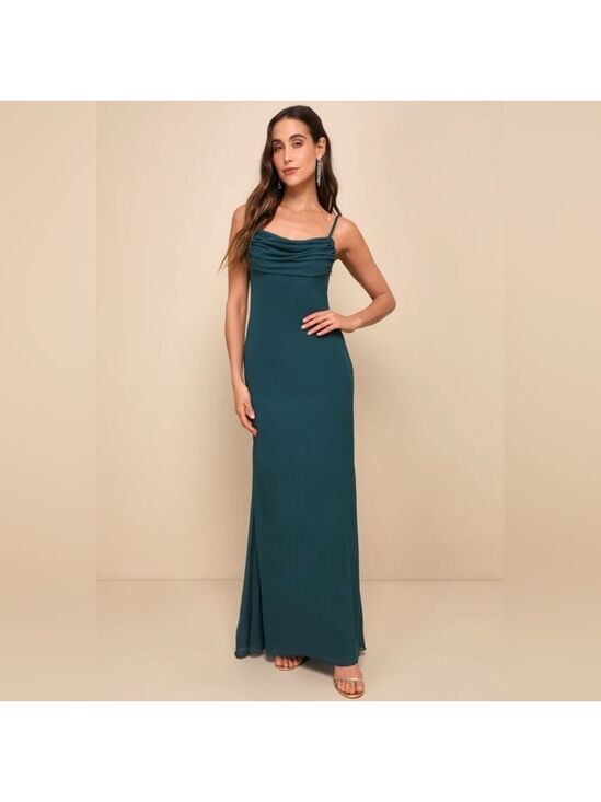 Lulus Dresses & Skirts - Lulus | Captivated Emerald Green Cowl Neck | Maxi Dress